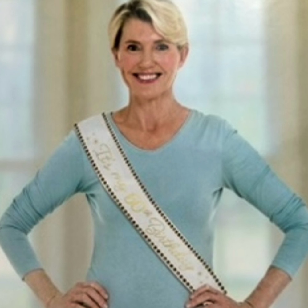 It’s My 60th Birthday Sash Banner 60” Party Celebration White Gold Decoration